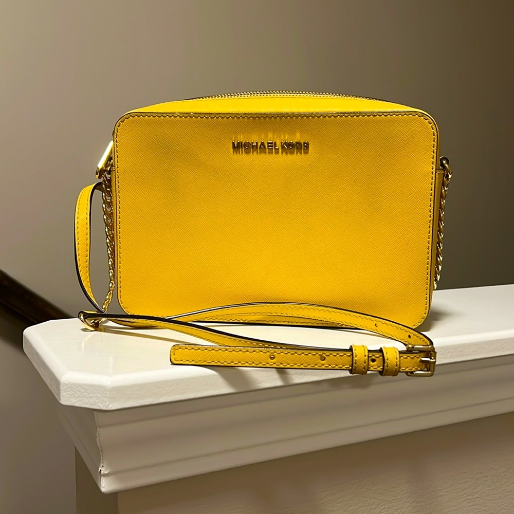 Gently used mustard Michael Kors crossbody